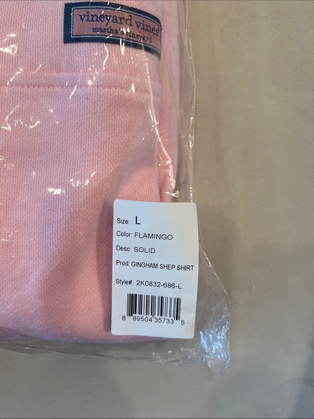 NWT Vineyard Vines Shep Shirt Light Pink Quarter-Zip Mock Neck Pullover - Picture 7 of 8